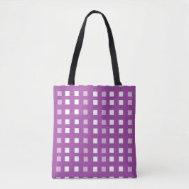 Bolsa Tote Quadrados com padrão roxo