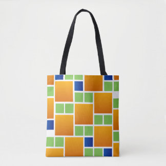 Bolsa Tote Quadrados de Gradiente Laranja 