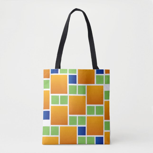 Bolsa Tote Quadrados de Gradiente Laranja  (Frente)