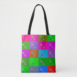 Bolsa Tote Quadrados de margarida coloridos, Abstrato elegant