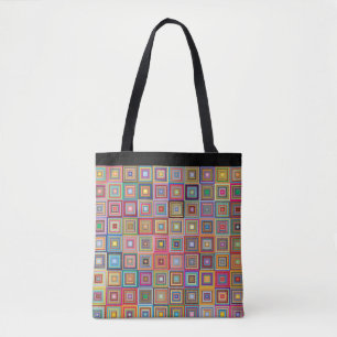 Bolsa Tote Quadrados multicolores abstrato retrorreflectores