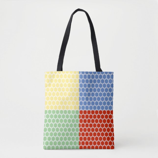 Bolsa Tote Quadrados Multicoloridos Modernos (Frente)