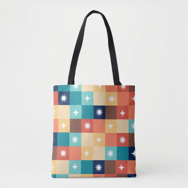 Bolsa Tote Quadrados Retro (Frente)