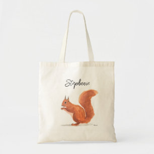 Bolsa Tote Quadrícula de cor aquática animal da floresta Nome