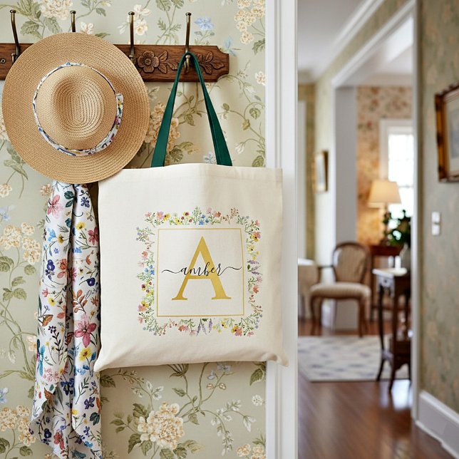 Bolsa Tote Quadro colorido de flores silvestres personalizado (Criador carregado)