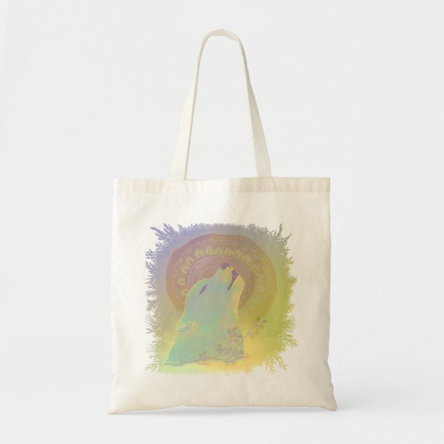 Bolsa Tote Quadro das Plantas de Wolf e Mandala (Frente)