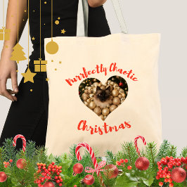 Bolsa Tote Quadro de Foto de Gato Personalizado de Natal