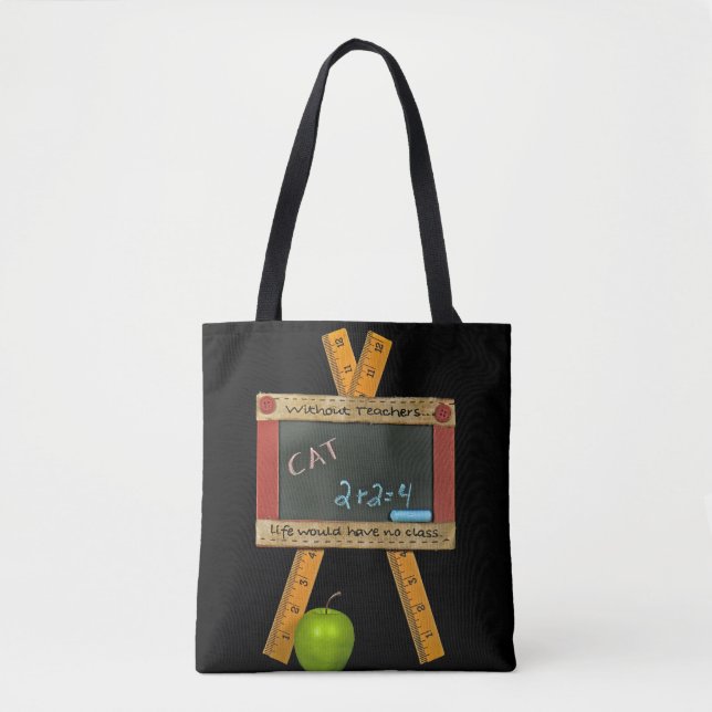Bolsa Tote quadro negro de professores com citação inspirador (Frente)