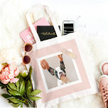Bolsa Tote Quadro Rosa Pastel Moderno | Foto de Cachorro Pess<br><div class="desc">Quadro Rosa Pastel Moderno | Foto de Cachorro Pessoal</div>