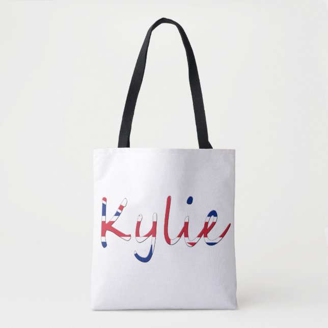 Bolsa Tote Qualquer nome sobreposto ao título de bandeira do  (Frente)