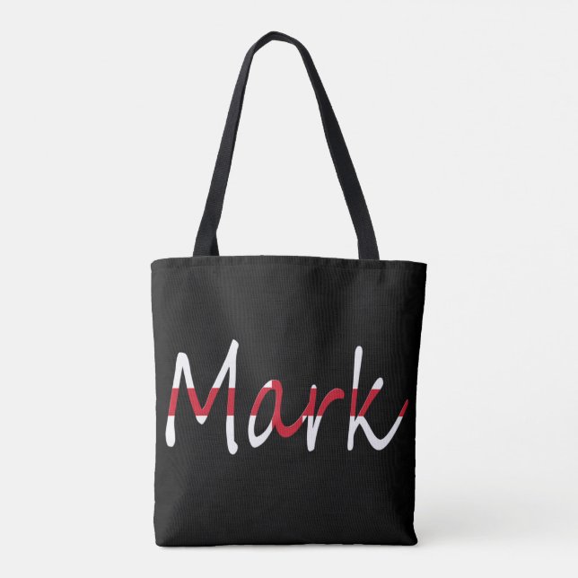 Bolsa Tote Qualquer nome sobreposto no Estado de bandeira da  (Verso)