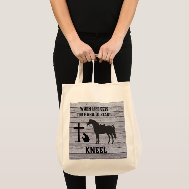 Bolsa Tote Quando a vida ganha duro, Kneel (Frente (produto))