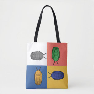Bolsa Tote Quatro Dança Quadrada Trilobita - Animal Pré-Histó