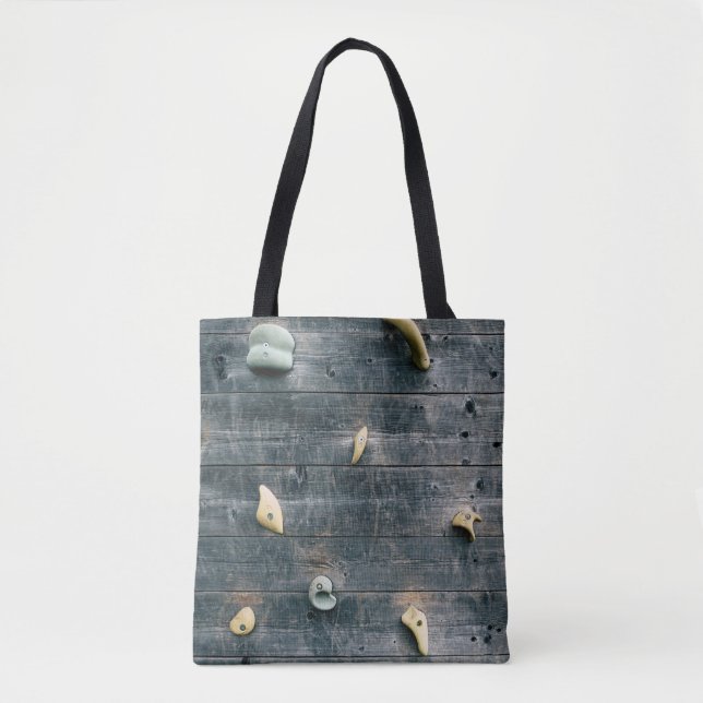 Bolsa Tote Quatro decores de parede de madeira marrom (Frente)