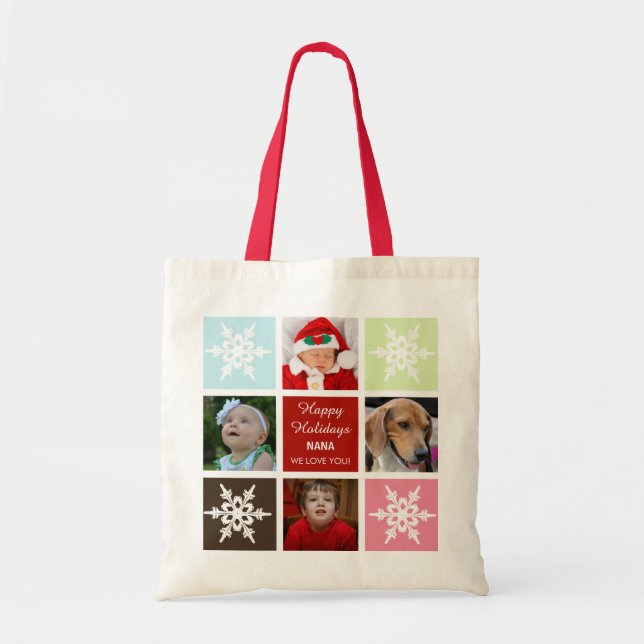 Bolsa Tote quatro fotos colagem Saco de fotos do Mod (Frente)