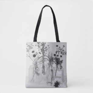 Bolsa Tote Quatro Frascos E Flores Brancas