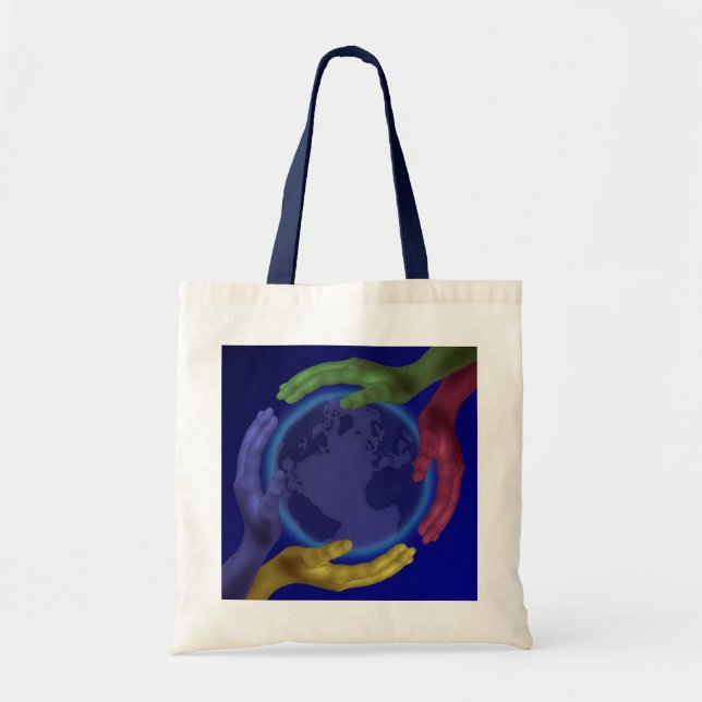 Bolsa Tote Quatro Mãos na Terra (Frente)