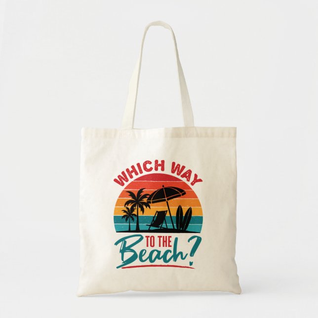 Bolsa Tote Que caminho para o pouso da praia de Cute Summer (Frente)