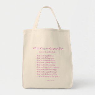 Bolsa Tote Que Cancer Não Consegue Fazer Saco de Toques Poem