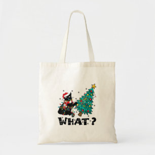 Bolsa Tote Que Papais noeis de Gato Negro Engraçados Puxando