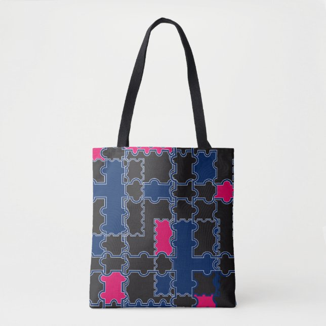 Bolsa Tote quebra-cabeça de abstrato elementos de elementos d (Frente)