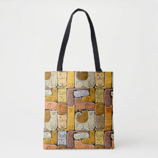 Bolsa Tote Quebra-cabeça Funny Cats House Sem Olhos