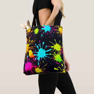 Bolsa Tote Quebra de cor artística com pintura gota