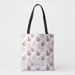Bolsa Tote Queda de Abóbora Personalizada de Cores de Água Cu