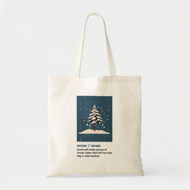 Bolsa Tote Queda de neve e árvore de pinos (Frente)