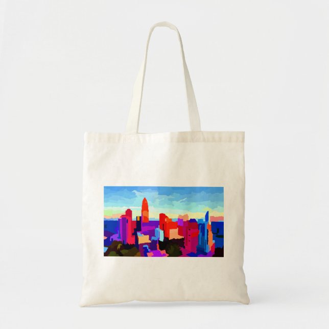 Bolsa Tote Queen City Charlotte Skyline (Frente)