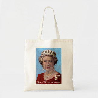 Bolsa Tote queenelizabethbag, Plastic? Não nos divertimos.