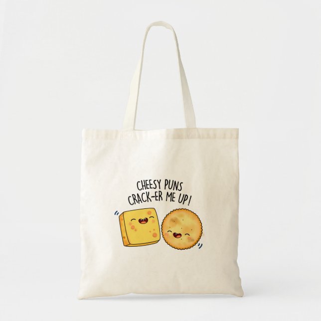 Bolsa Tote Queijo Puns Crack Me Enche Engraçado Queijo Pun (Frente)