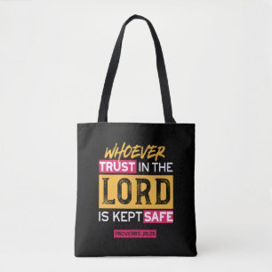 Bolsa Tote Quem Confia no Senhor Está Seguro Citação