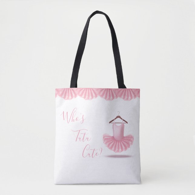 Bolsa Tote Quem é Tutu Cute Ballerina Pink Girly Name (Frente)