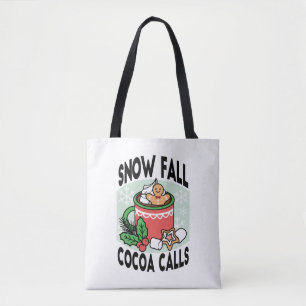 Bolsa Tote Quente quente com a queda de neve chamada de cacau