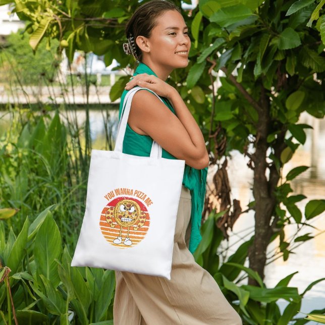 Bolsa Tote Queres Pizza? - Pizza Comida Pun (Criador carregado)