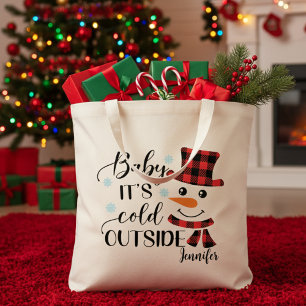 Bolsa Tote Querida, é frio fora do feriado personalizado