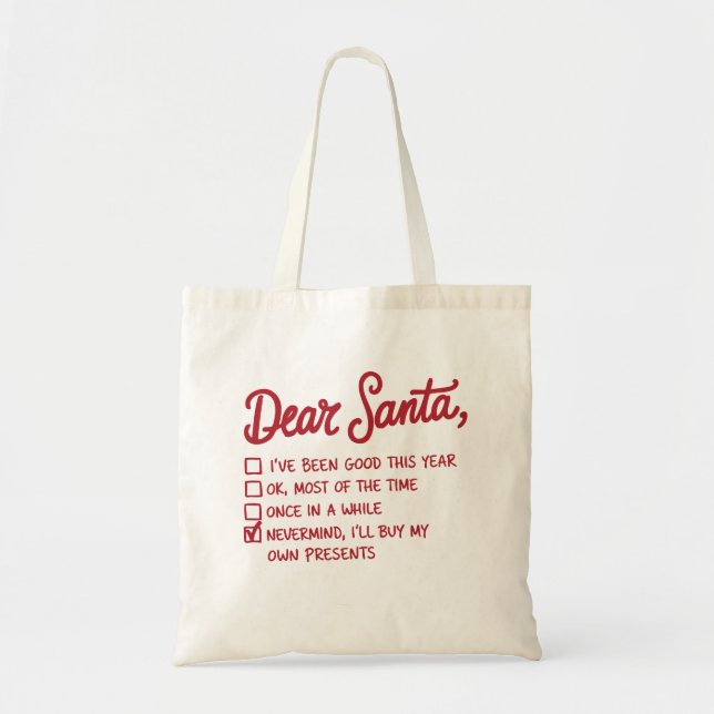 Bolsa Tote Querido Papai Noel - Design de Natal (Frente)