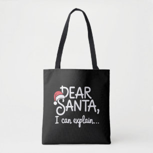 Bolsa Tote Querido Papai Noel Posso Explicar Festa de Natal D