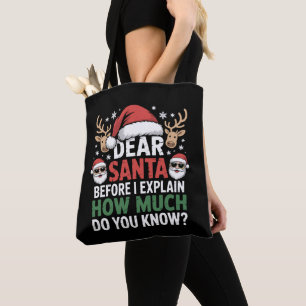 Bolsa Tote Querido Papai Noel Quanto Você Sabe Sobre as Rena 