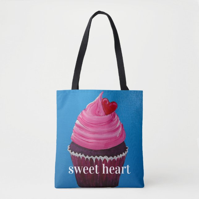 Bolsa Tote Querido vermelho da torção de veludo (Frente)