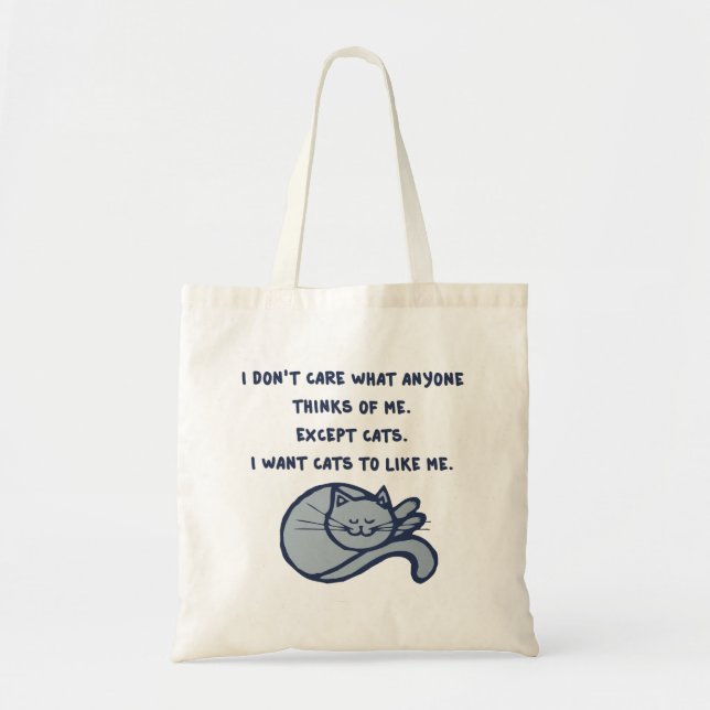 Bolsa Tote Quero que os gatos gostem de mim (Frente)