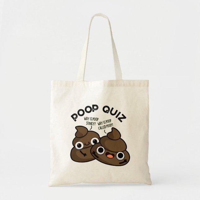 Bolsa Tote Questionário de Cocô Piada de Cocô Engraçada  (Frente)