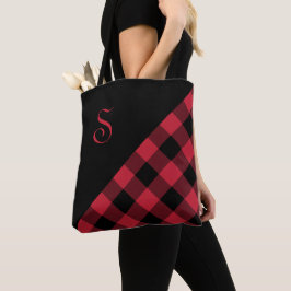 Bolsa Tote Quic Monograma Vermelho Búfalo Negro Geométrico