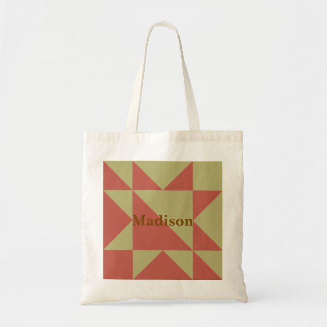 Bolsa Tote Quilt Block Market Tote Bag Shopping Bag  (Frente)