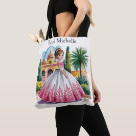 Bolsa Tote Quinceañera Girl in Pink and White Gift