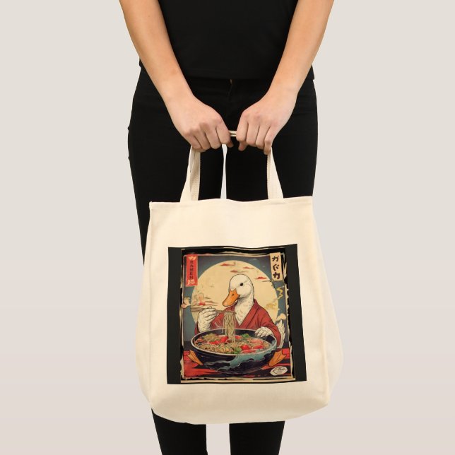 Bolsa Tote Quirky Duck Ramen Lover for anime lovers (Frente (produto))