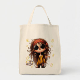 Bolsa Tote Quirky Hippie Lady Flow Tote Bag