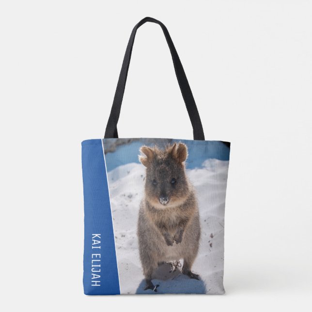 Bolsa Tote Quokka Australia Cute Animal on the Beach Photo (Verso)