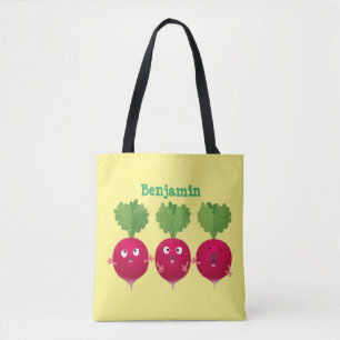 Bolsa Tote Rabanetes cúbicos cantando legumes trio